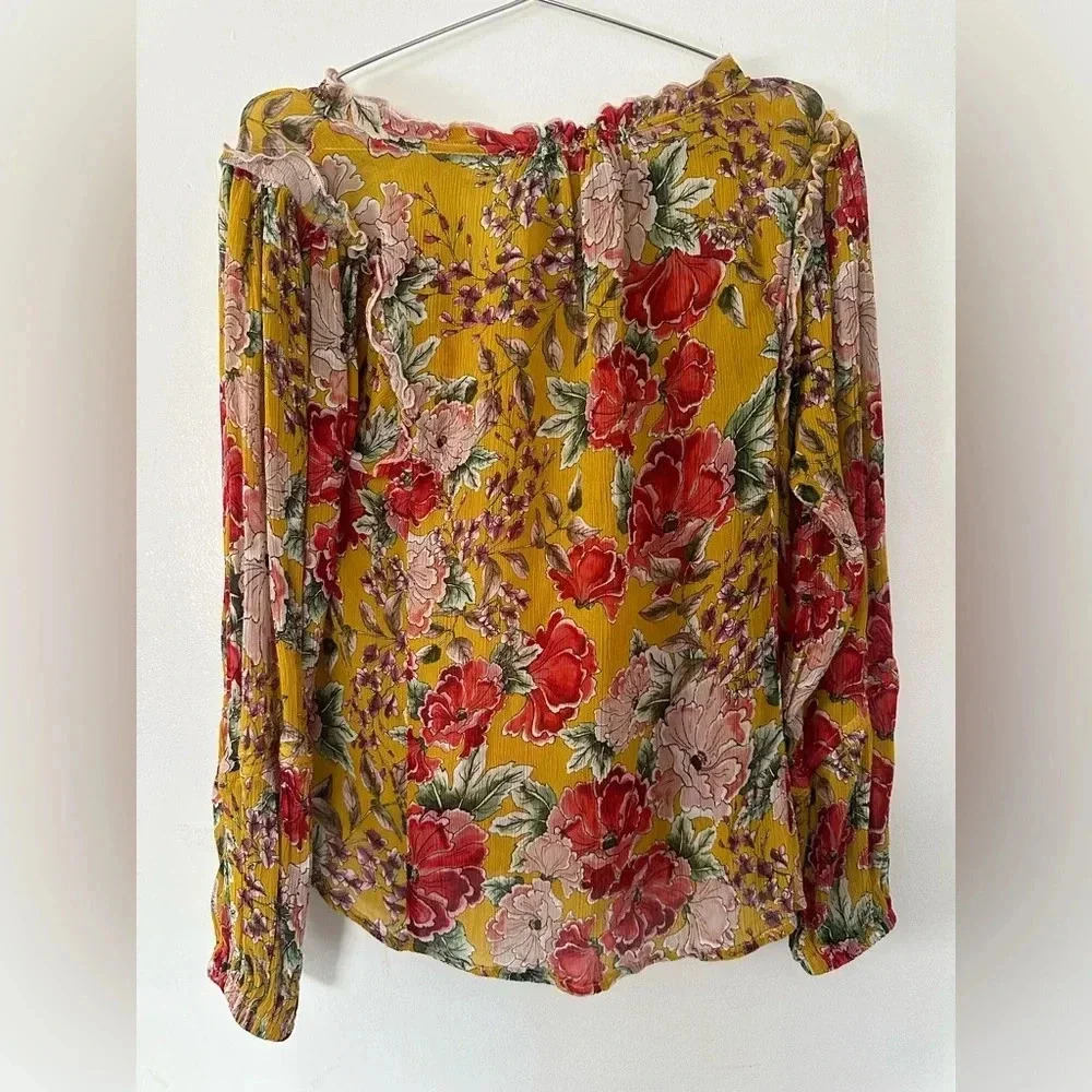 DOLAN Anthropologie Artemisia Silk Peasant Top - Picture 6 of 9